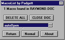 Padgett's Word Macro Antivirus
